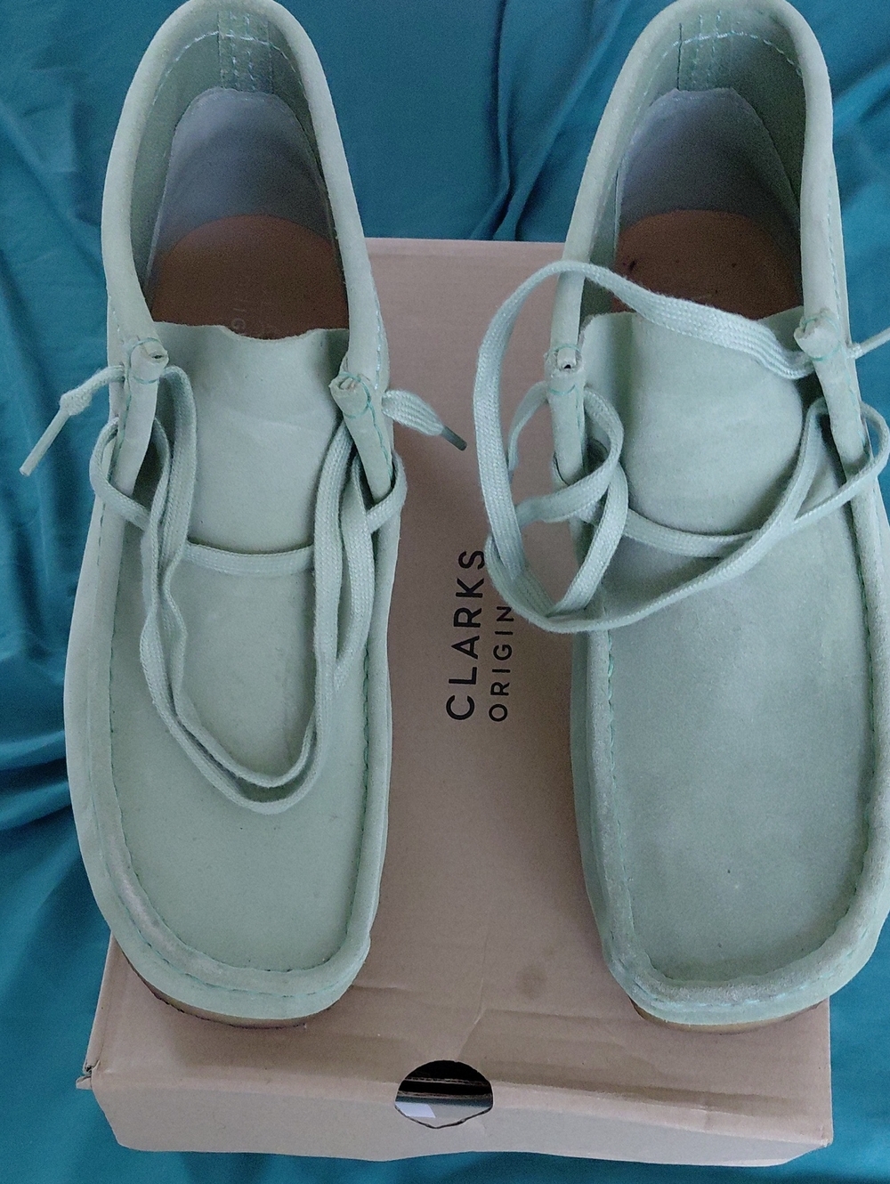 Mint Suede Clarks Lace-Up Shoes